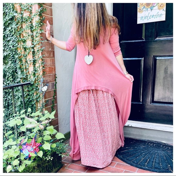 Best selling high low Rose fabulous tunic dress - Picture 3 of 8